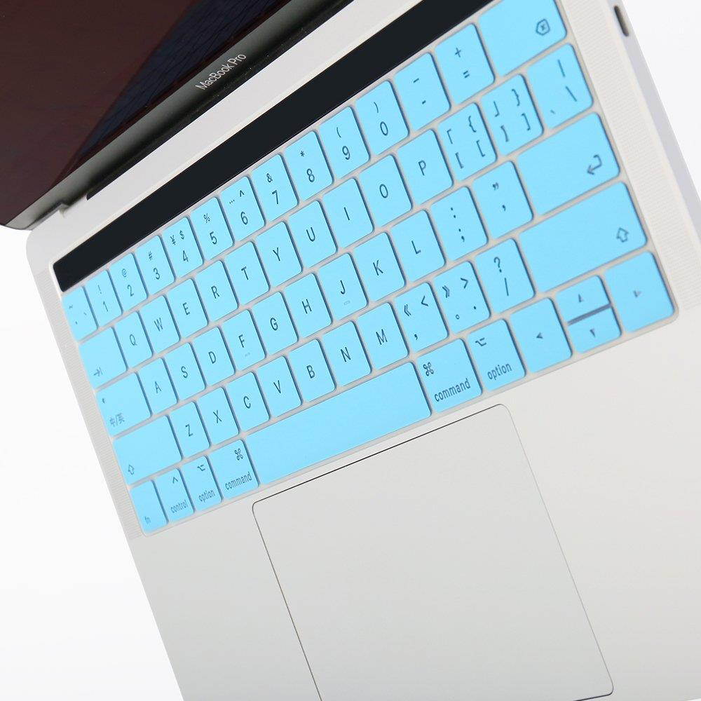MacBook Keyboard Skins, Backlight Silicone Keyboard Cover Protector for Newest MacBook Pro 13/15 inch with TouchBar(A1706/A1707/A1998/A1990)-Blue