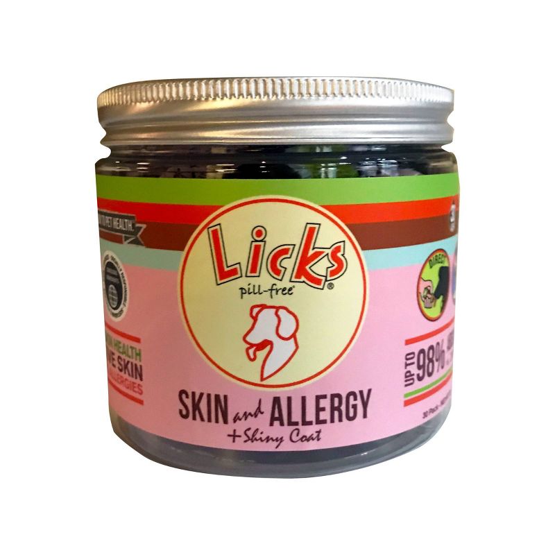 Licks Pill-Free Dog Skin & Allergy + Shiny Coat - 30ct