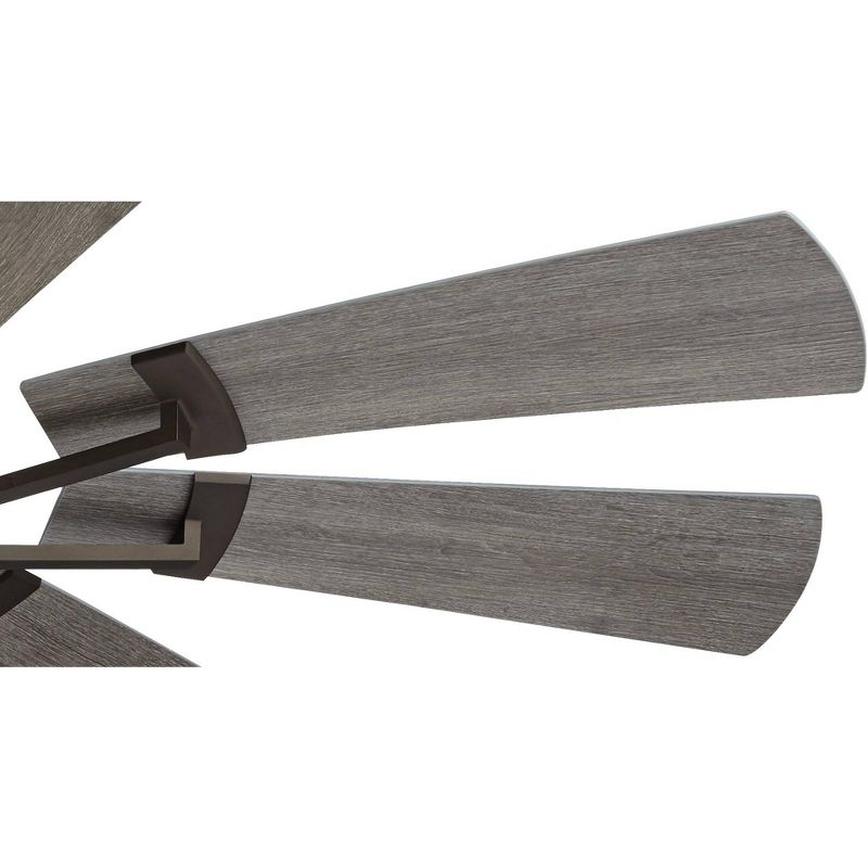 72" Casa Vieja Industrial Rustic Outdoor Ceiling Fan with Light LED Dimmable Remote Bronze Gray Oak Opal Glass for Patio Porch