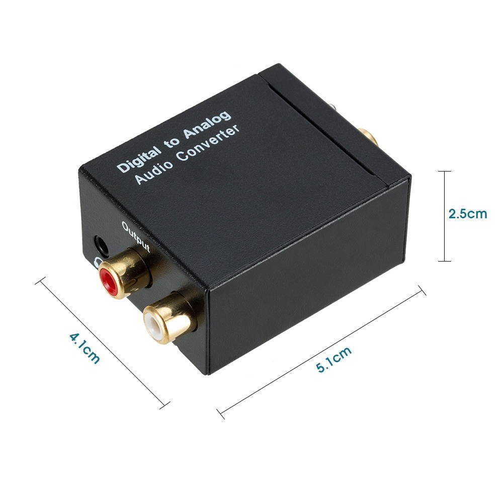 3.5mm Digital to Analog Audio Converter Optical Fiber Coaxial Signal to Analog Audio Adapter