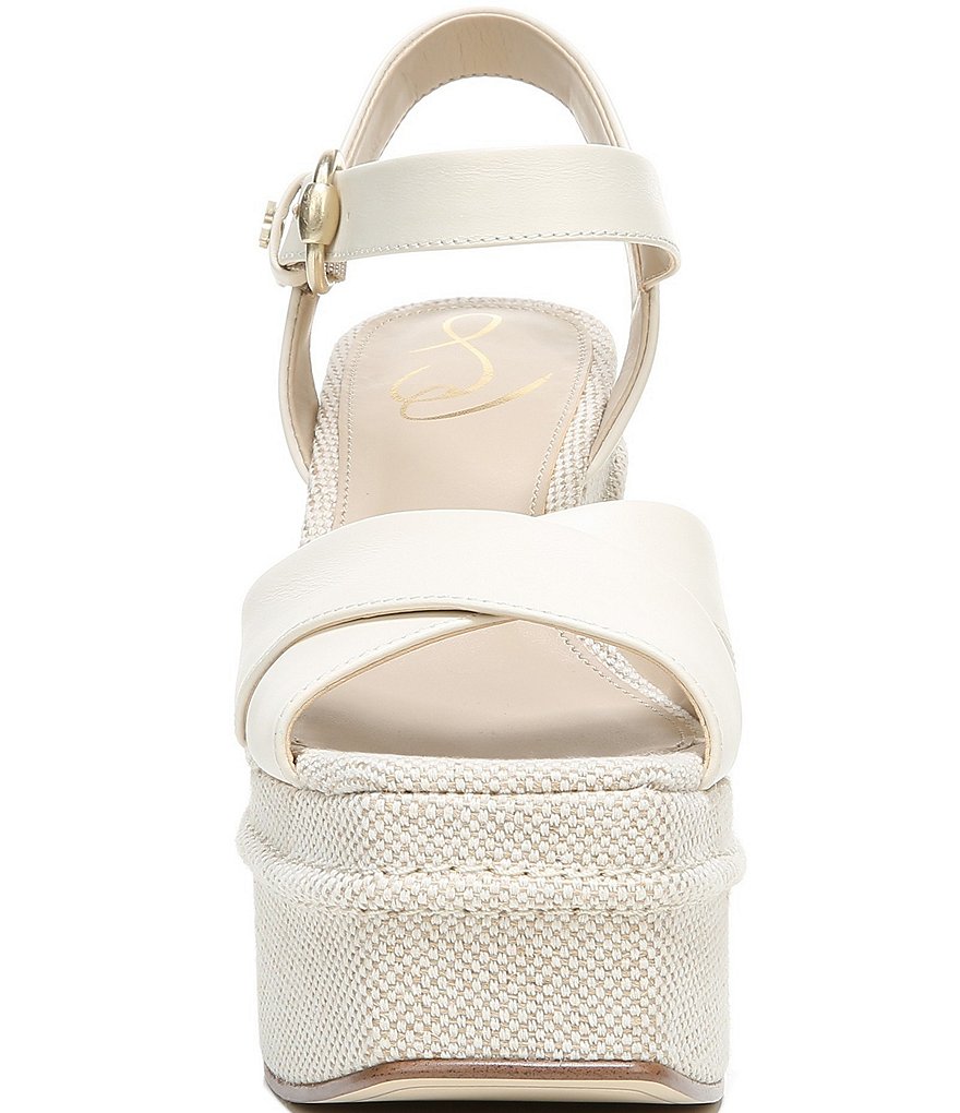 Sam Edelman Trianna Suede Quarter Strap Fabric Wrapped Platform Sandals