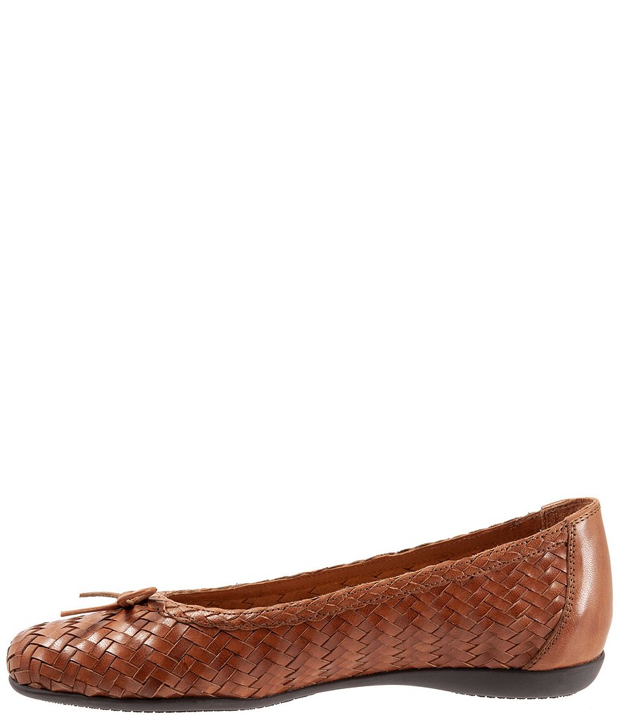 Trotters Gillian Woven Leather Bow Detail Ballet Flats
