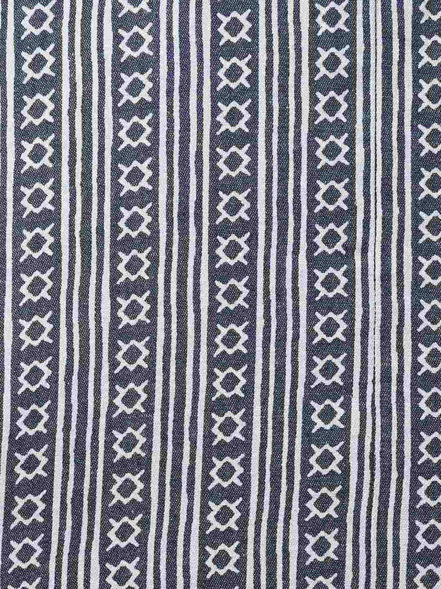 Indus Route By Pantaloons Blue Cotton Regular Fit Printed Nehru Jacket