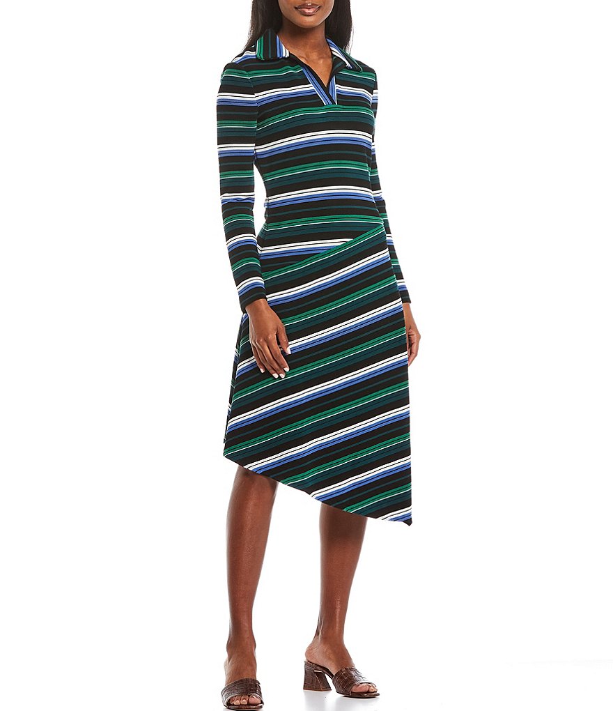 Maggy London Stripe Ottoman Knit Midi Dress