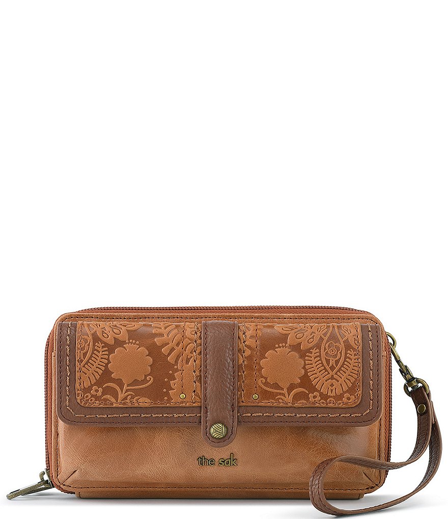 The Sak Collective Sequoia Extra Large Floral Embossed Smartphone Crossbody Bag