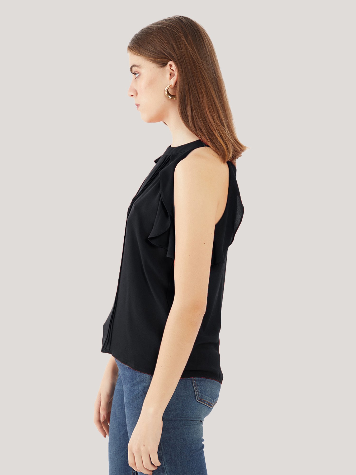 Zink London Black Regular Fit Top