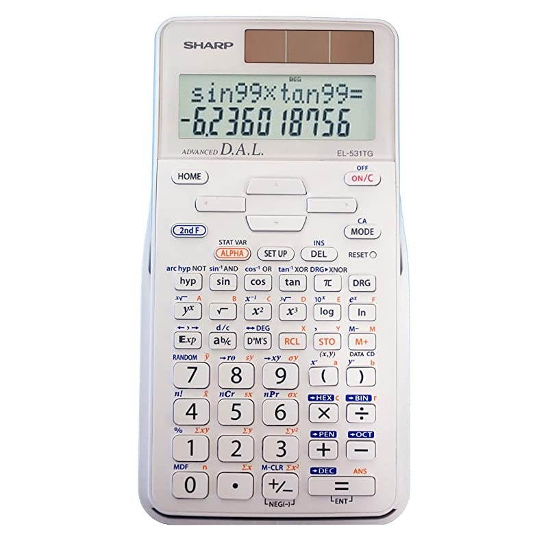 EL531TGBDW 12Digit ScientificEngineering Calculator with Protective Hard Cover Battery and Solar Hybrid Powered LCD Display Great for Students and Professionals Silver