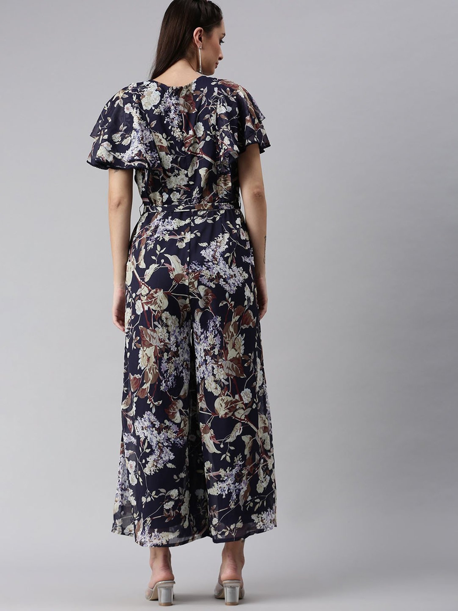 SHOWOFF Navy Printed Jumpsuit