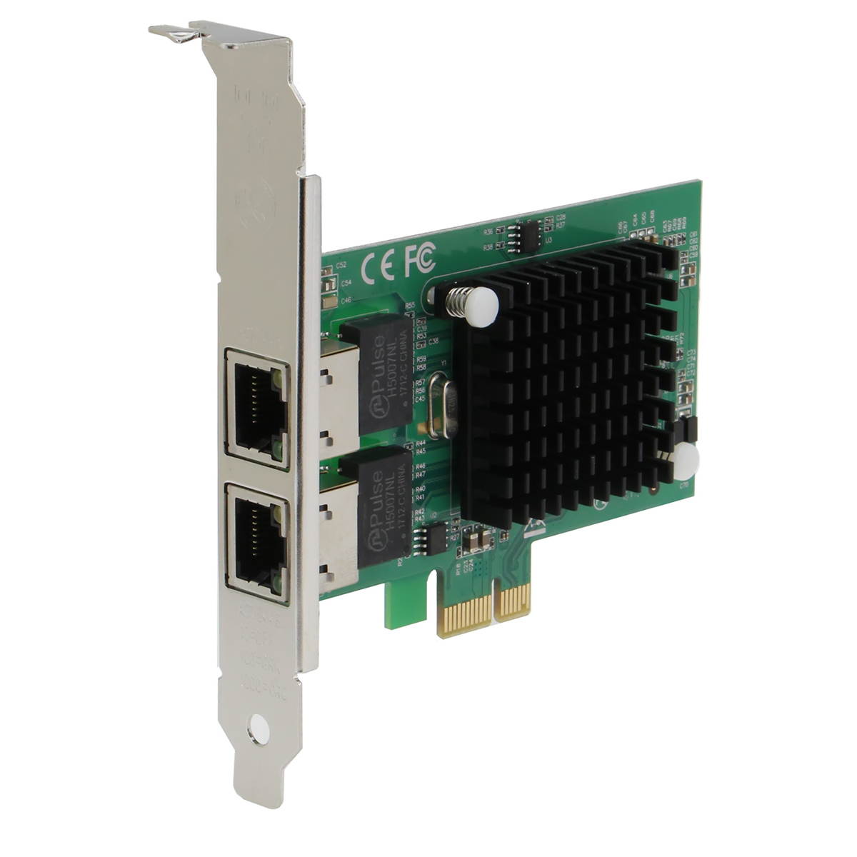SEDNA - PCIe X1 Dual 10/100/1000 Gbps Ethernet Server Adapter ( Intel 82575EB Chipset), with low profile bracket