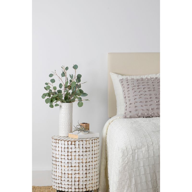 Columbia Coconut Shell Inlay Accent Table White - East At Main