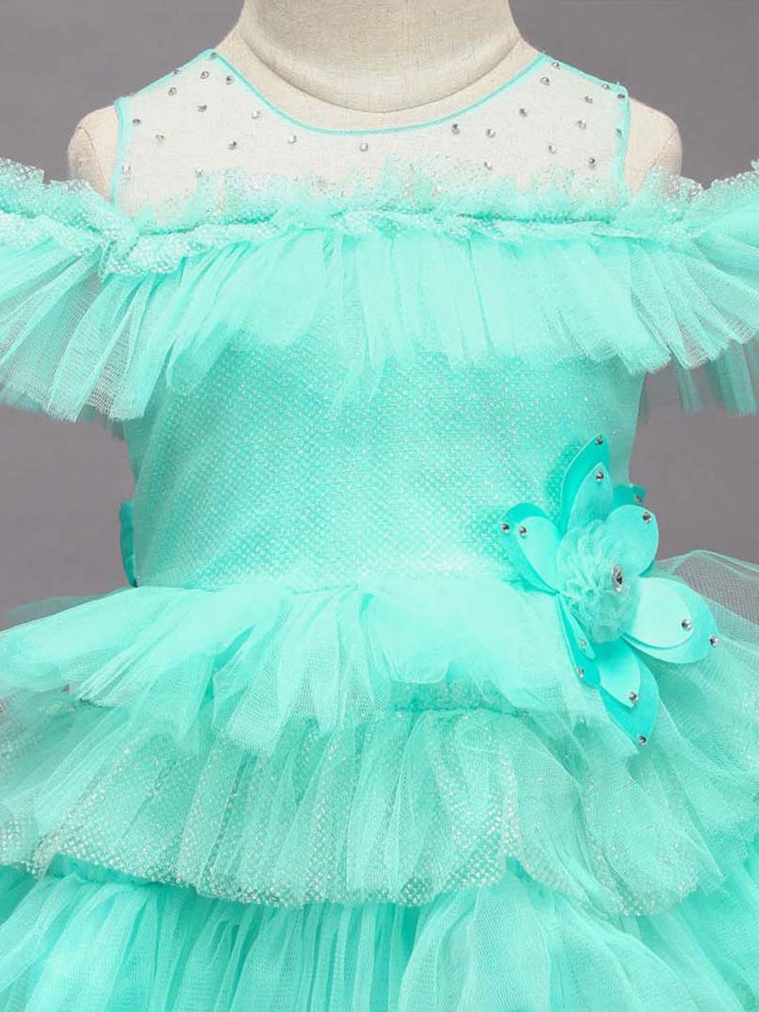 The Magic Wand Kids Blue Applique Dress