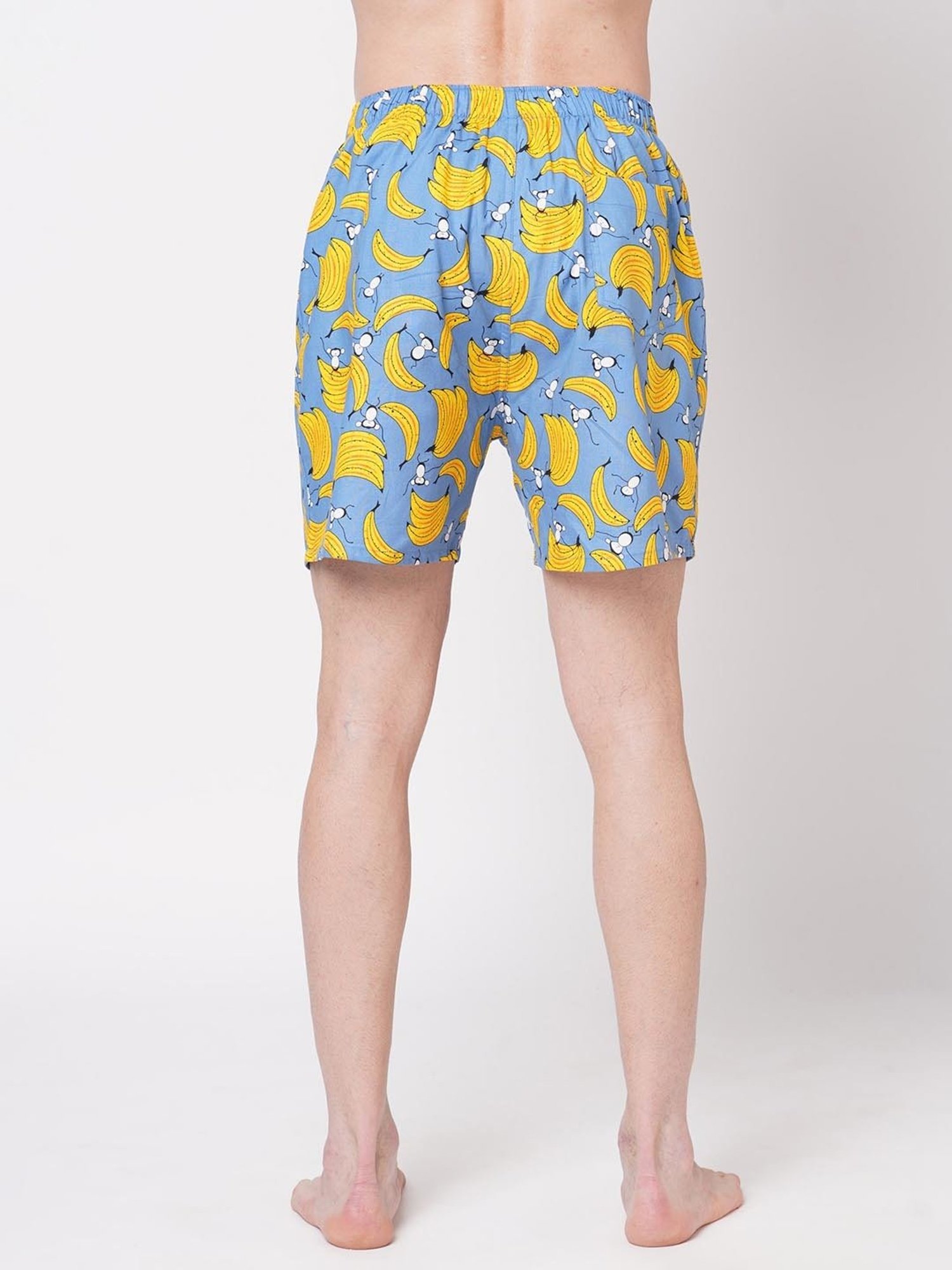 Fitz Blue & Mustard Printed Cotton Boxers