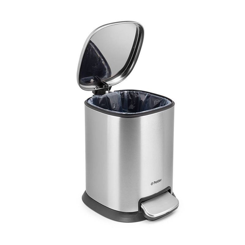5L Step Trash Can Stainless Steel - Polder