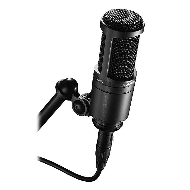 AT2020 Cardioid Condenser Studio XLR Microphone Black Ideal for ProjectHome Studio Applications