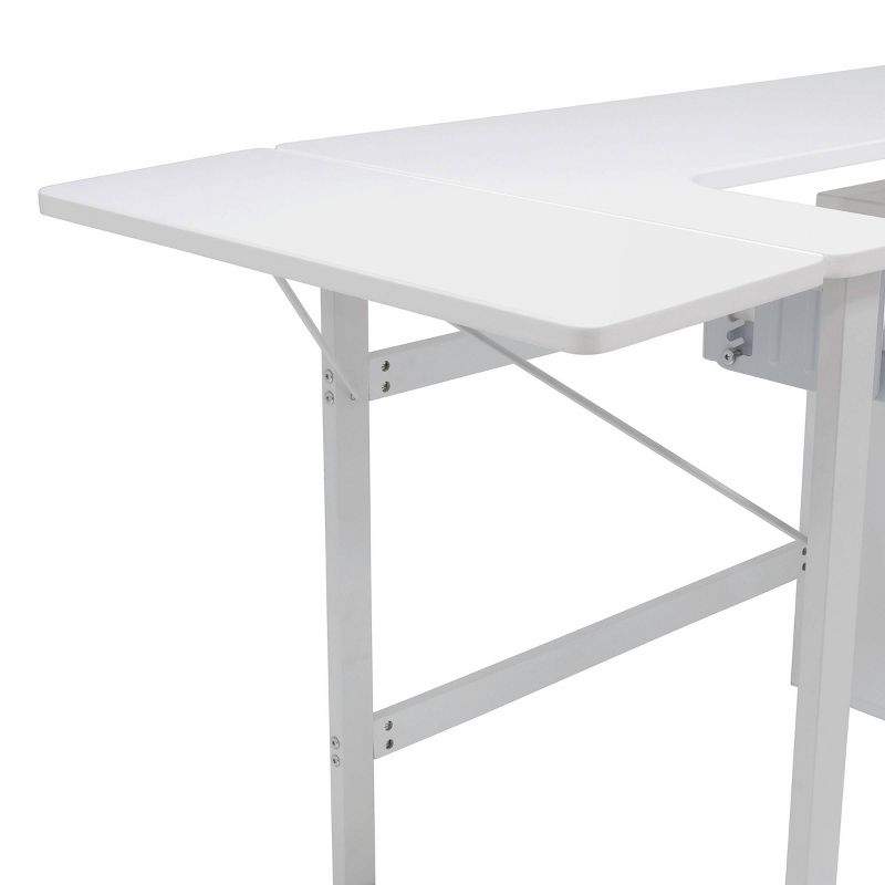 Pro-Line Sewing Table with Side Panel White - Sew Ready
