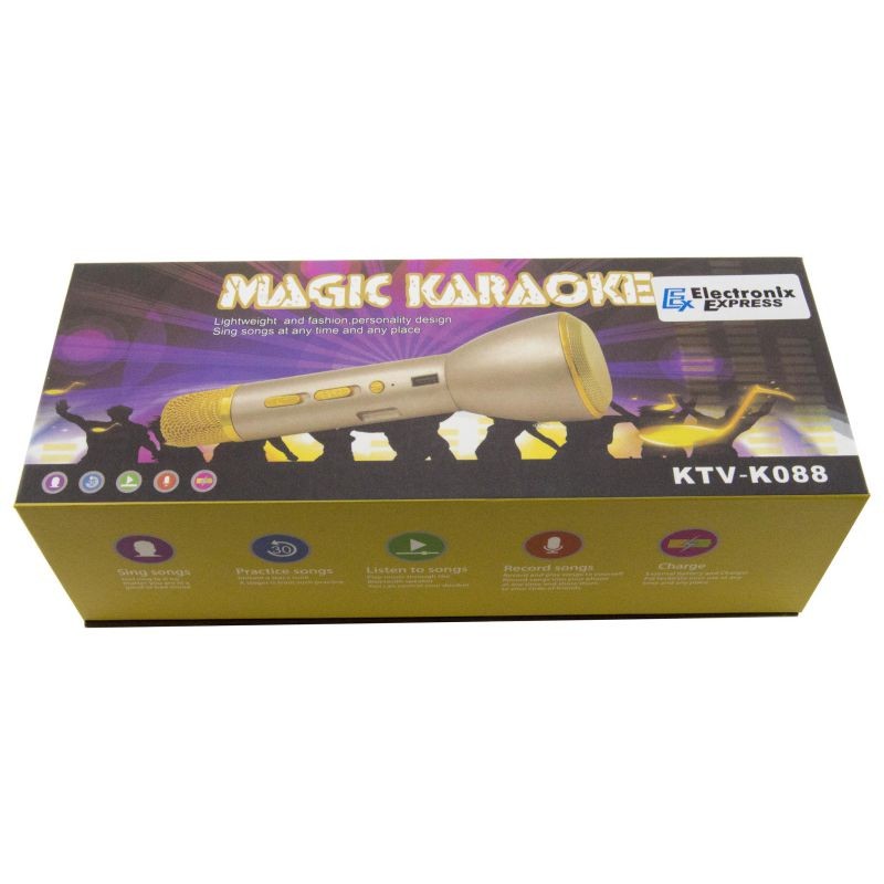 Karaoke Microphone with Built-in Speaker and Rechargeable Battery