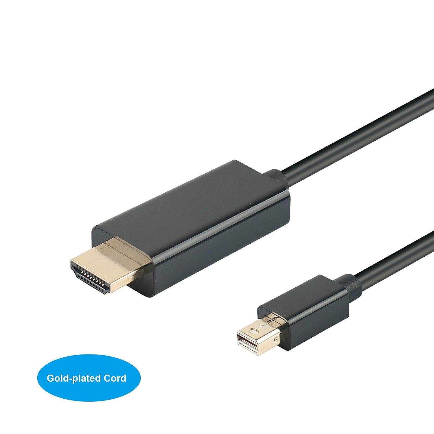 4K Thunderbolt Mini Displayport to HDMI 6 Feet Cable with Audio Mini DP Display Port to HDMI Adapter Converter Gold Plated Cord for MacBook Air Mac Mini Microsoft Surface Pro 3 Pro 4