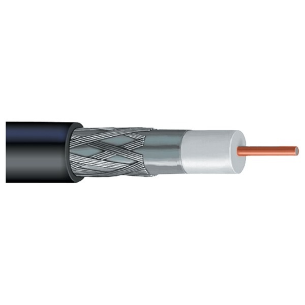 Vextra V66B BLACK DISH-Approved Single RG6 Cable, 1,000ft (Black)