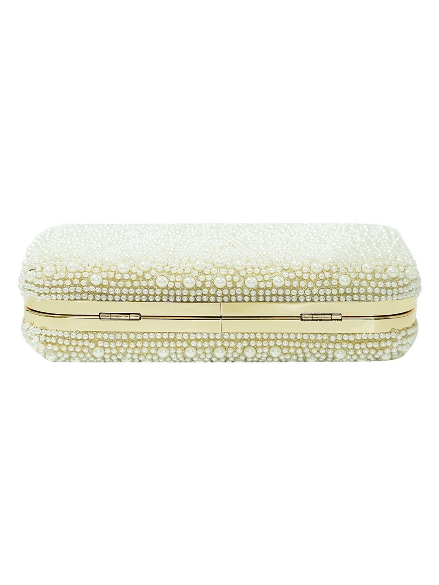 Horra Cream Embellished Clutch