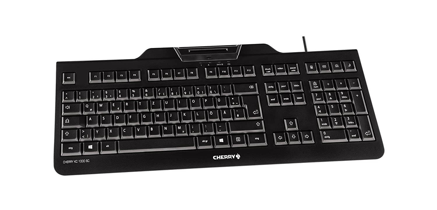 Cherry KC 1000, Smartcard TAA Compliant USB Keyboard (JK-A0104EU-2),Black