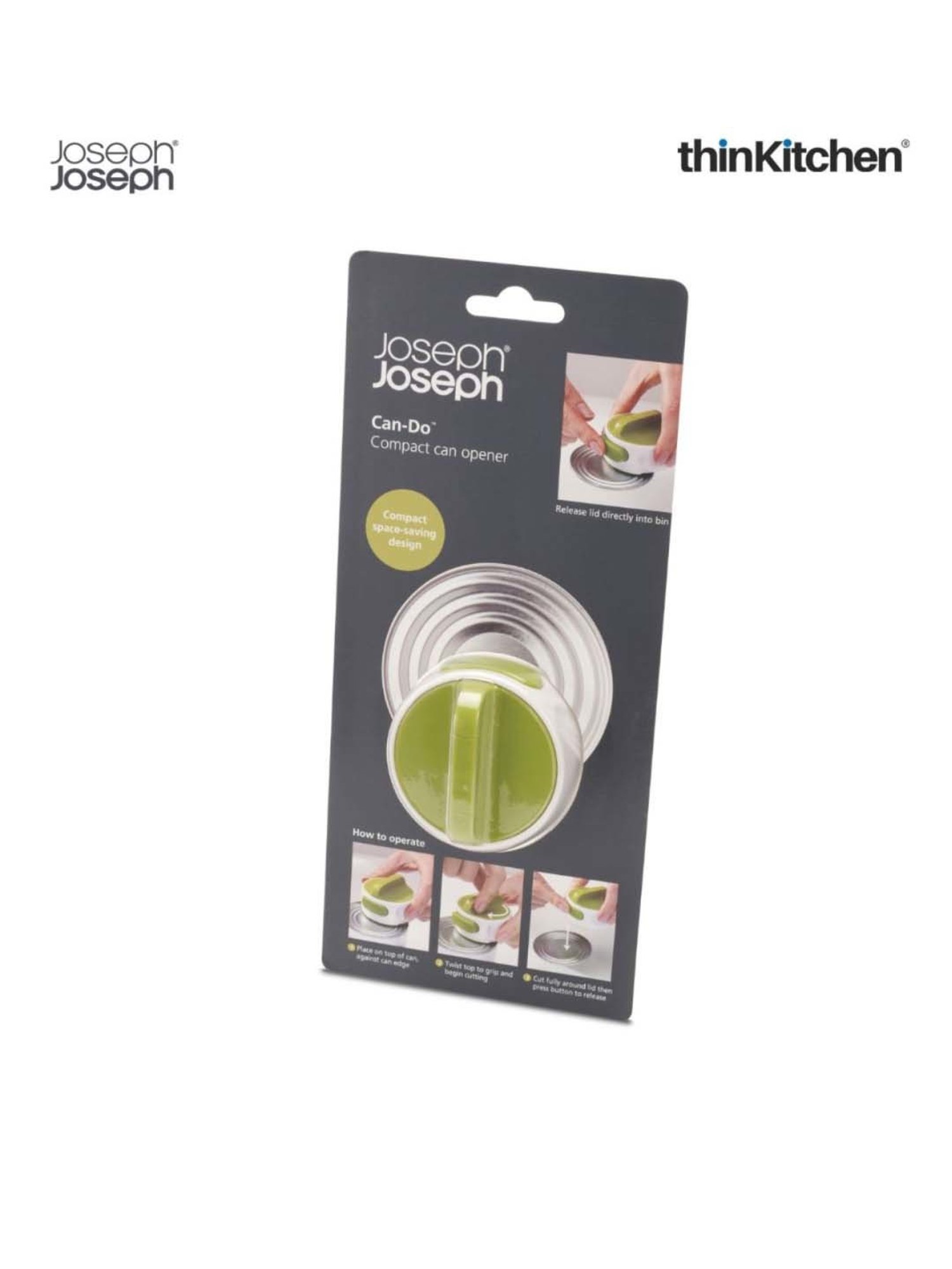 Joseph Joseph White & Green Abs Can-Do Compact Can Opener