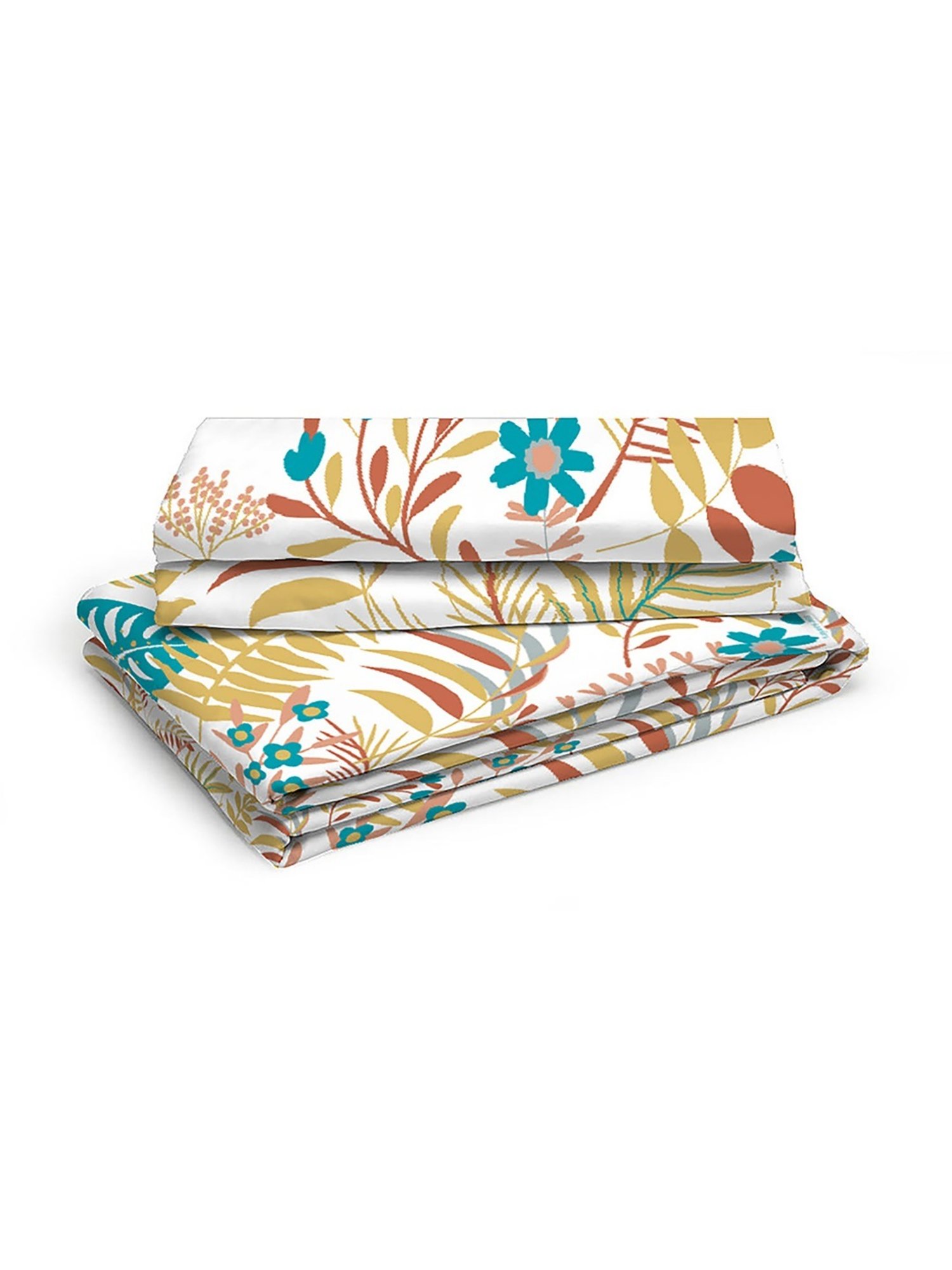 Layers Duracount Nature Yellow 225 TC Cotton Single Bed Sheet with 1 Pillow Cover