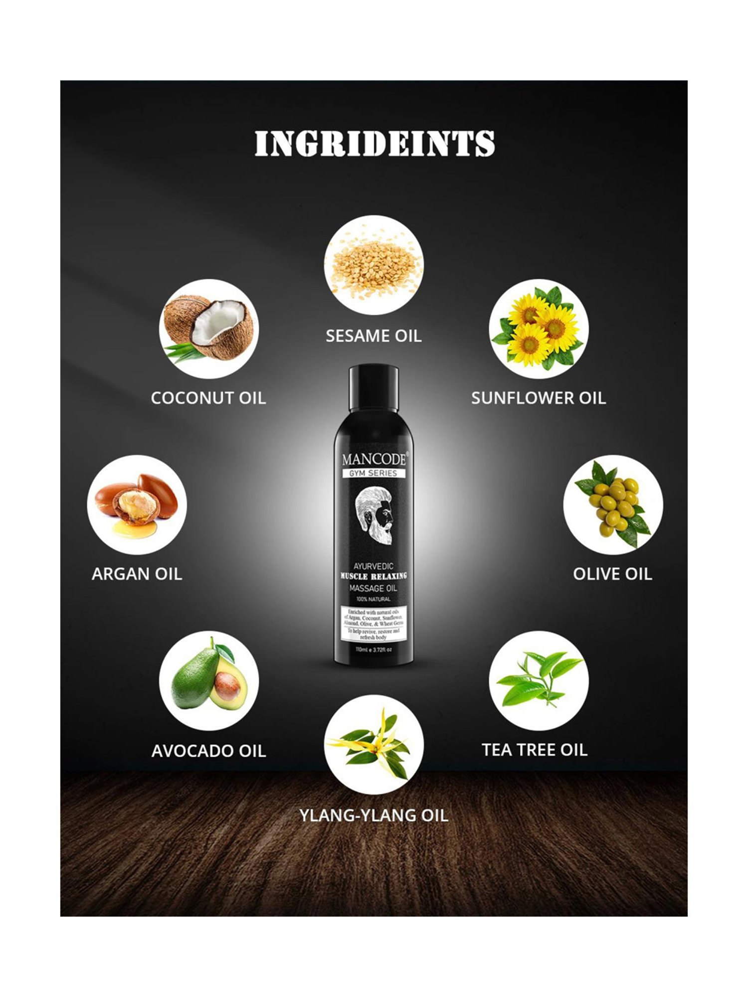 Mancode Gym Series Ayurvedic Muscle Relaxing Massage Oil - 110 ml