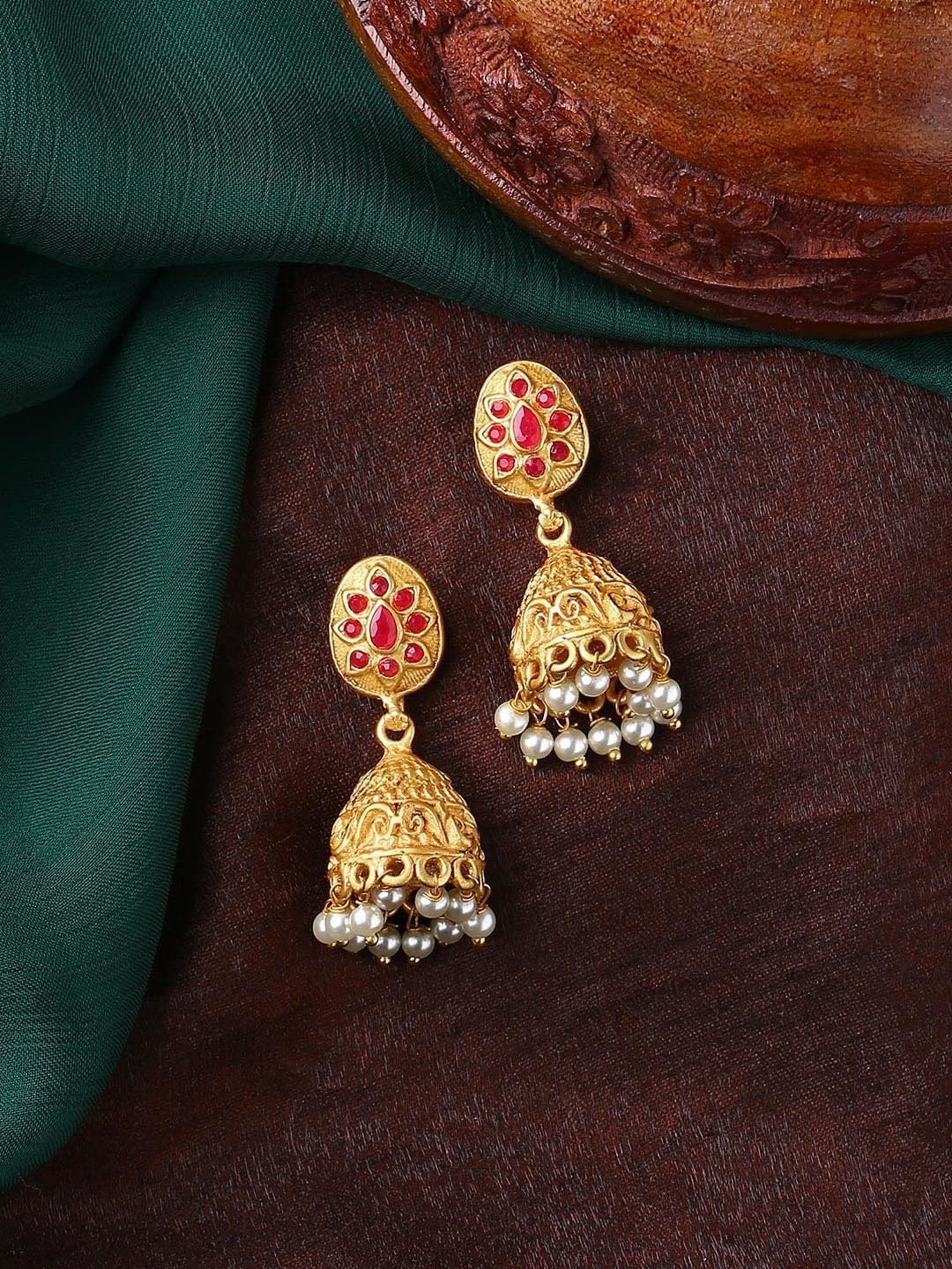 Estele Gold-Plated Stunning Peacock Designer Necklace Set with Crystals for Women