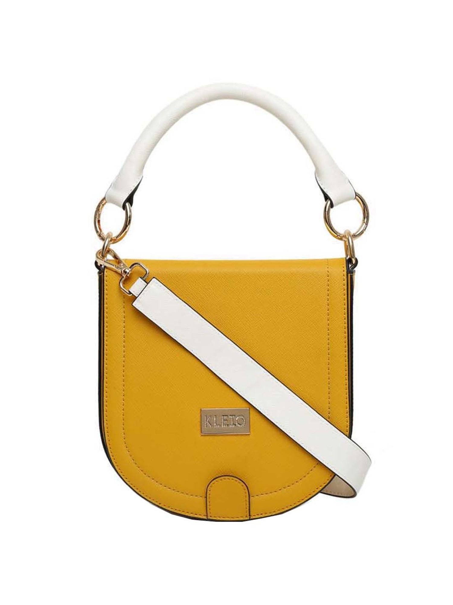 KLEIO Mustard Solid Small Sling Handbag