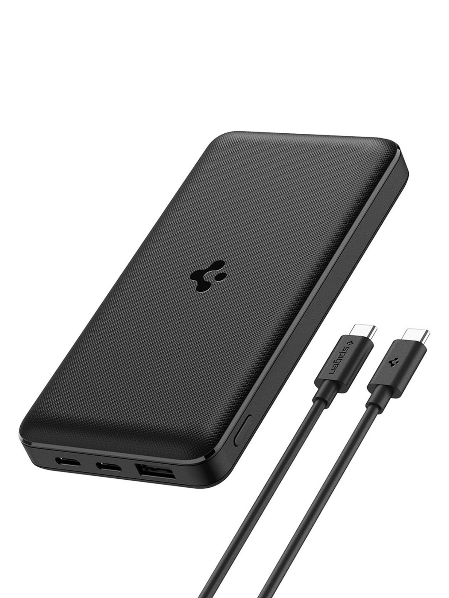 Spigen 20000 mAh, 22.5W Fast Charging Power Bank with 20W for 2 USB C Ports (Black)