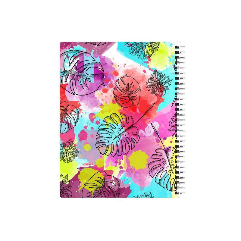 120 sheet 1 Subject Spiral Notebook 7"x5" Exotic Vacation Collection Bright Botanical 100% Tree Free - Geo SweetStainable