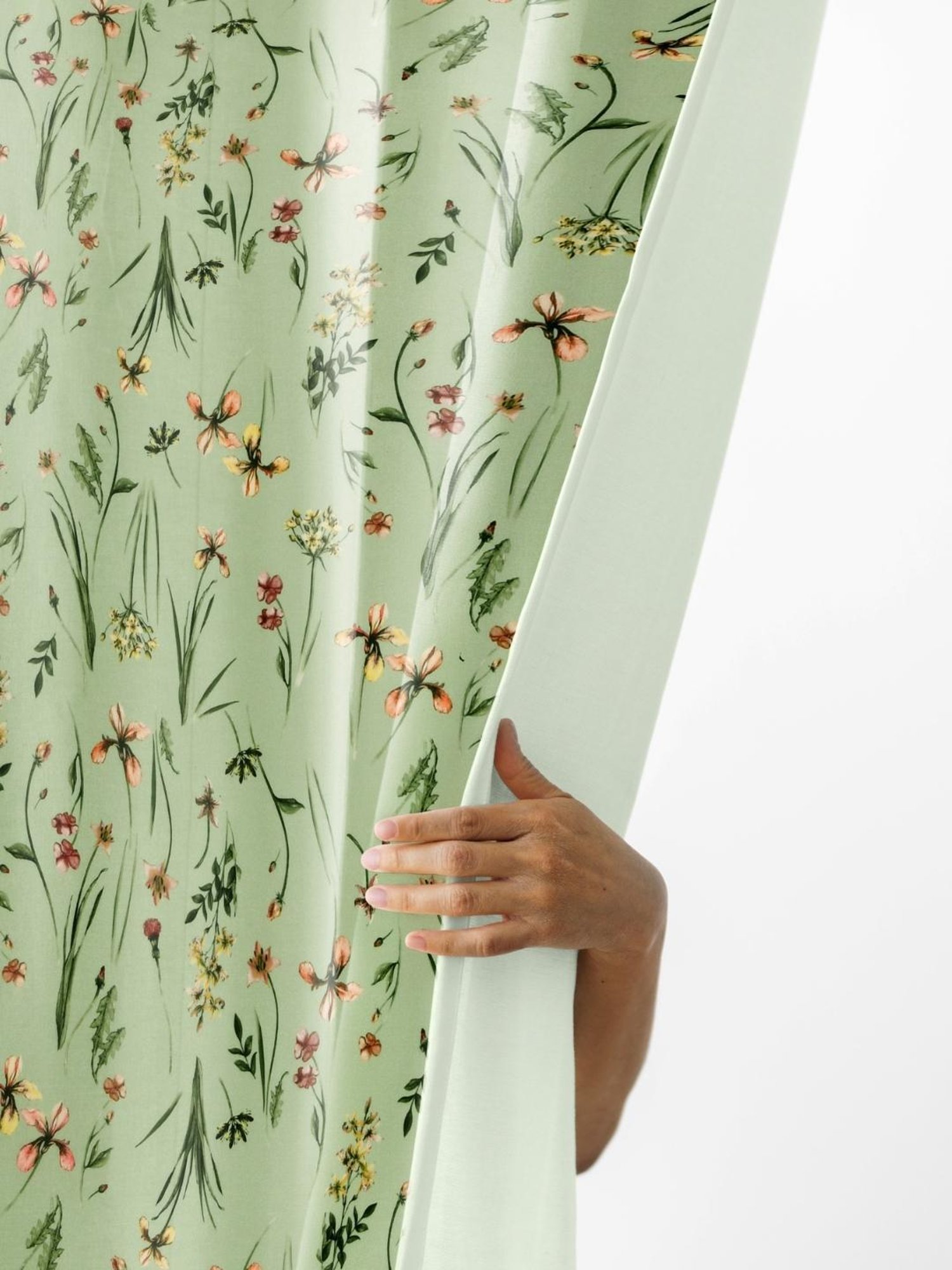 Haus & Kinder Printed Green Polyester 7 FT Door Curtains - Set of 2