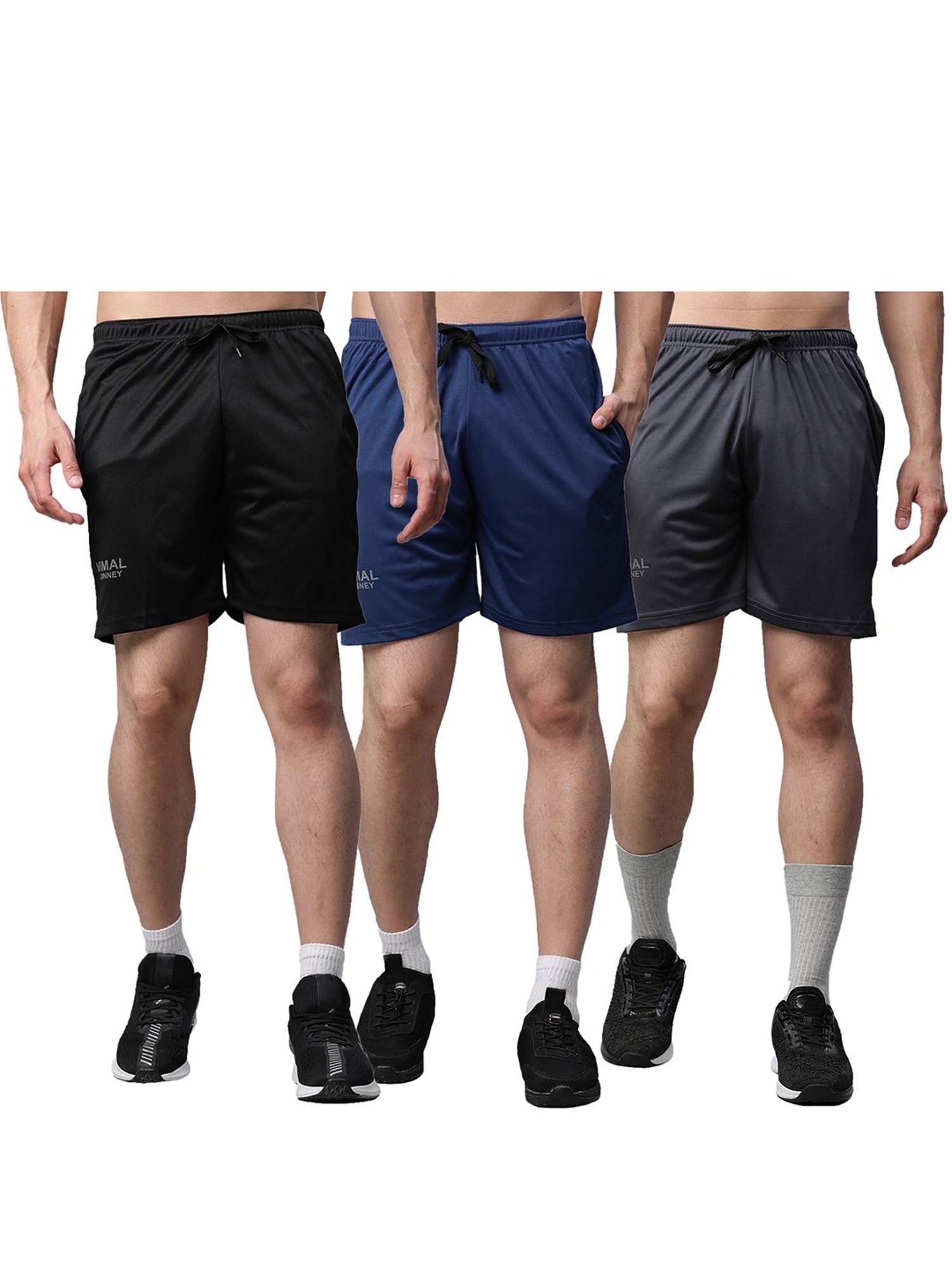 Vimal Jonney Multicolor Slim Fit Shorts - Pack of 3