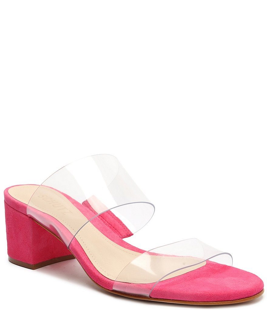 Schutz Victorie Clear Vinyl And Suede Dress Sandals