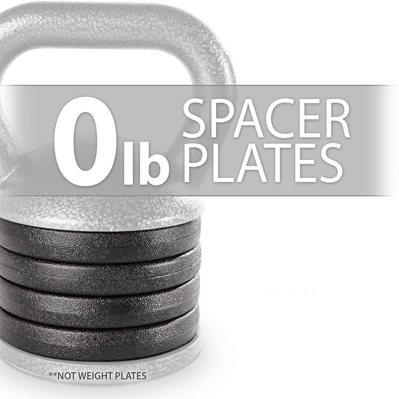 Apex Adjustable Cast Iron Kettlebell Full Body Strength Training Fitness Weight with 15 Pound Handle, 4 Removable Spacer Disks, and 5 Pound Bottom