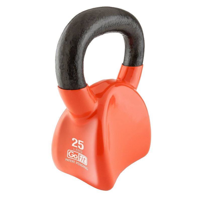GoFit Contoured Kettlebell with Training DVD - Orange (25 lbs)