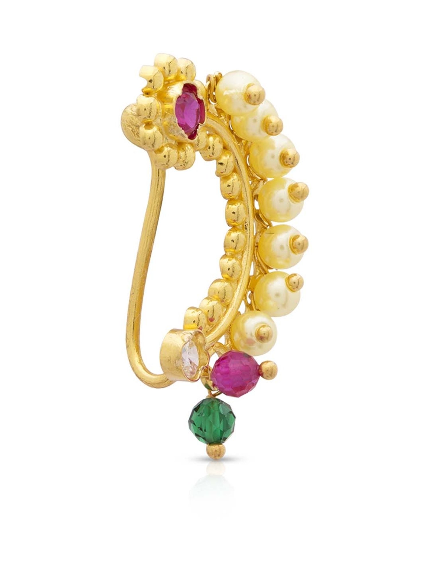 Waman Hari Pethe Jewellers 18k Gold Nosepin for Women