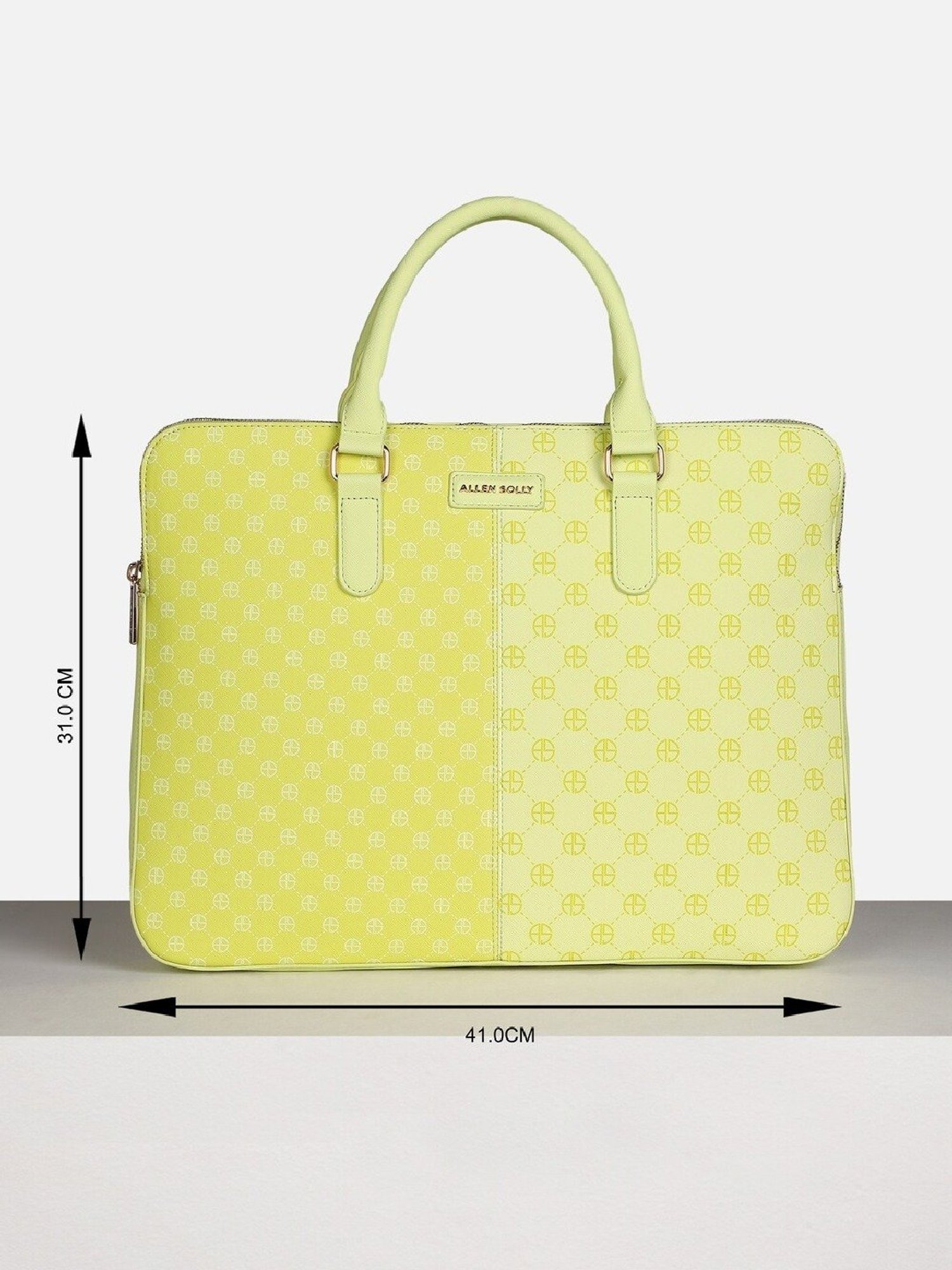 Allen Solly Green PU Laptop Messenger Bag