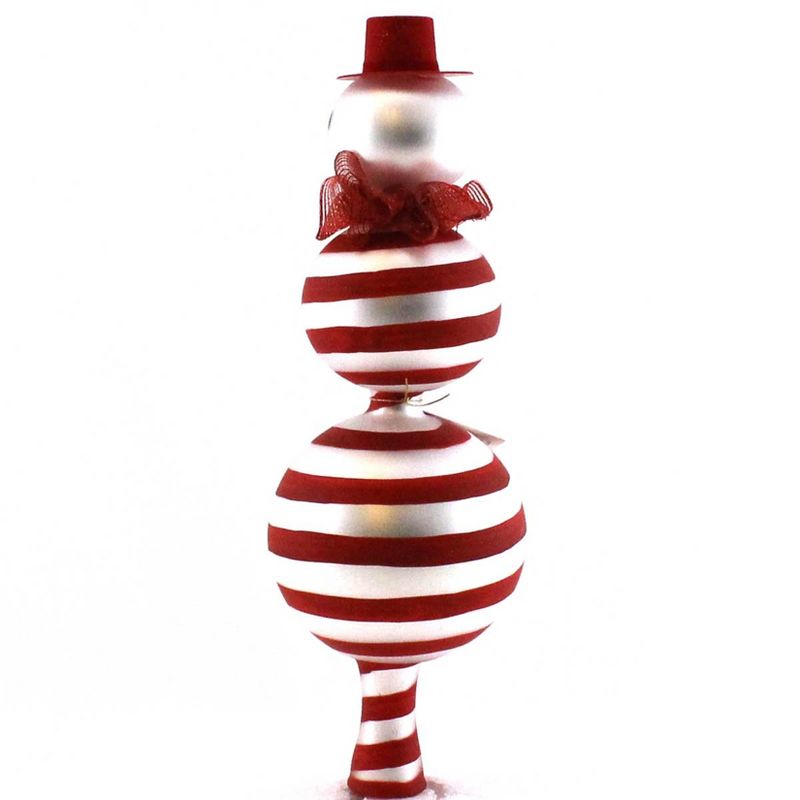 Laved Italian Ornaments Peppermint Snowman Finial Christmas Italian  -  Tree Toppers
