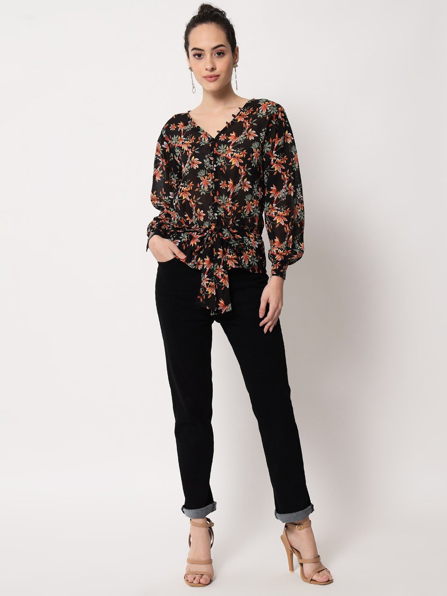 Trend Arrest Black Floral Print Shirt