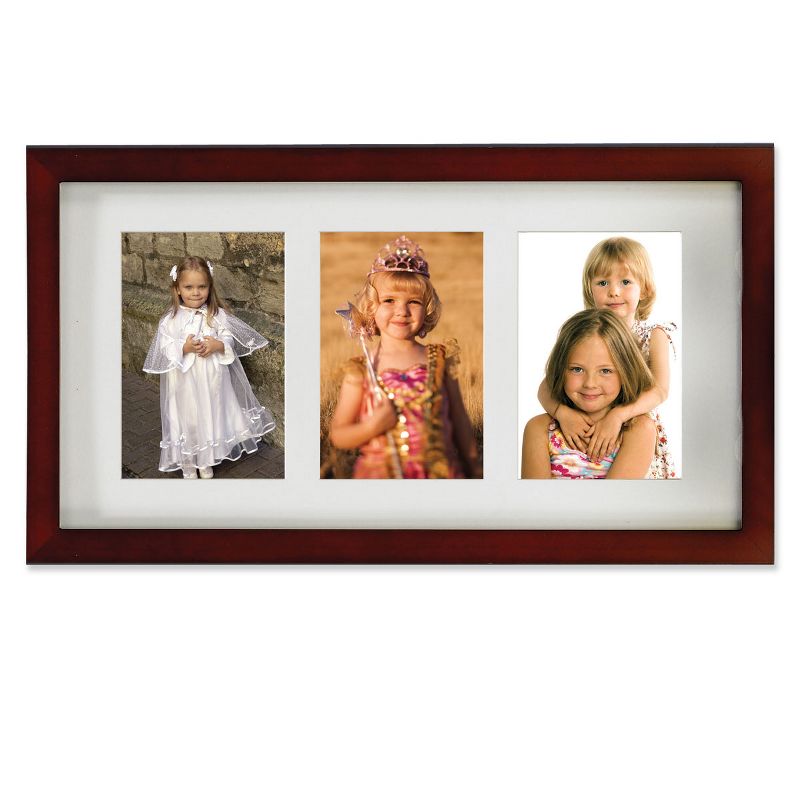 4" x 6" Triple Matted Wood Picture Frame Walnut - Lawrence Frames