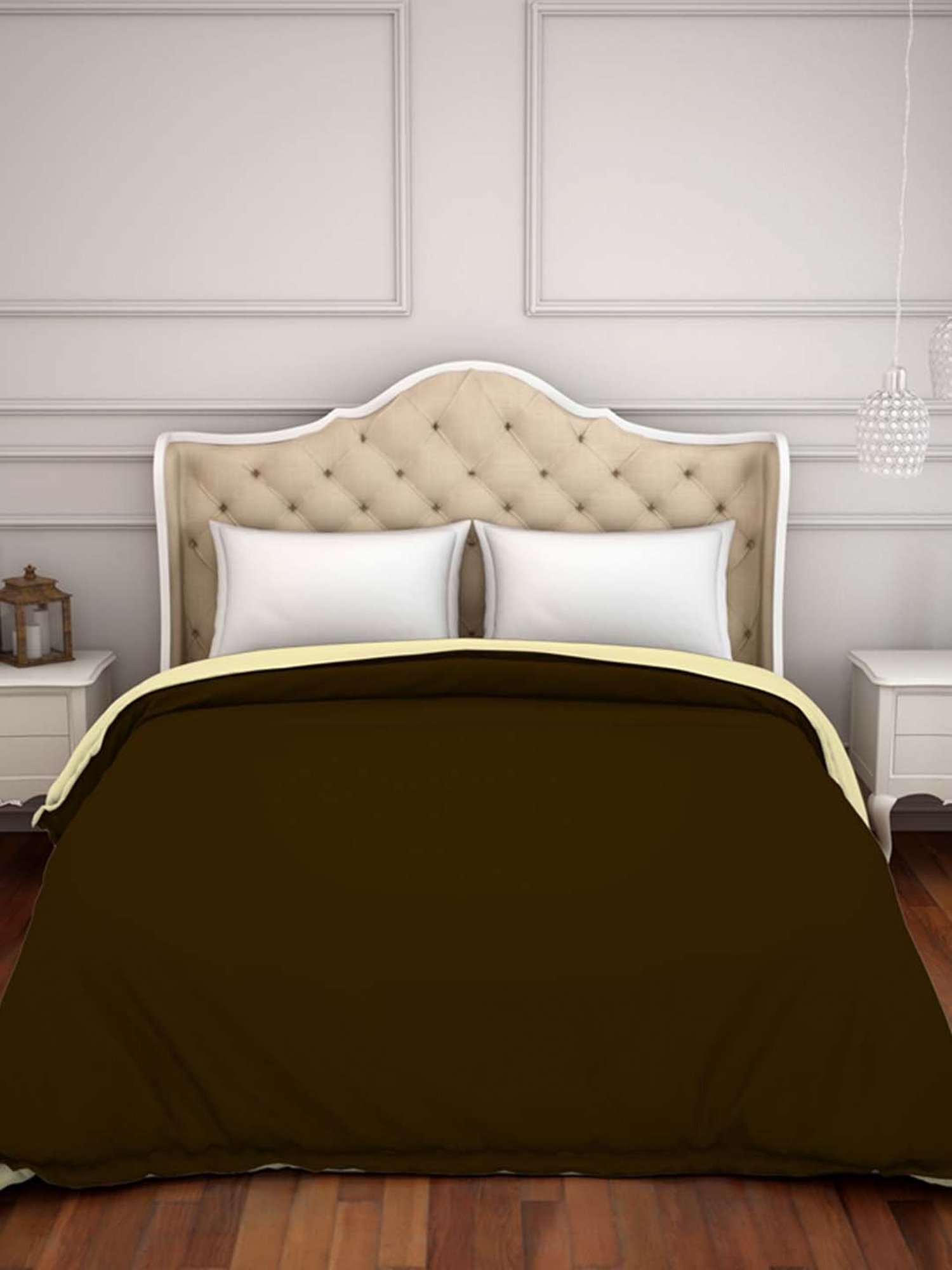 Spaces Hygro Brown Cotton 300 TC Duvet Cover - Set of 1