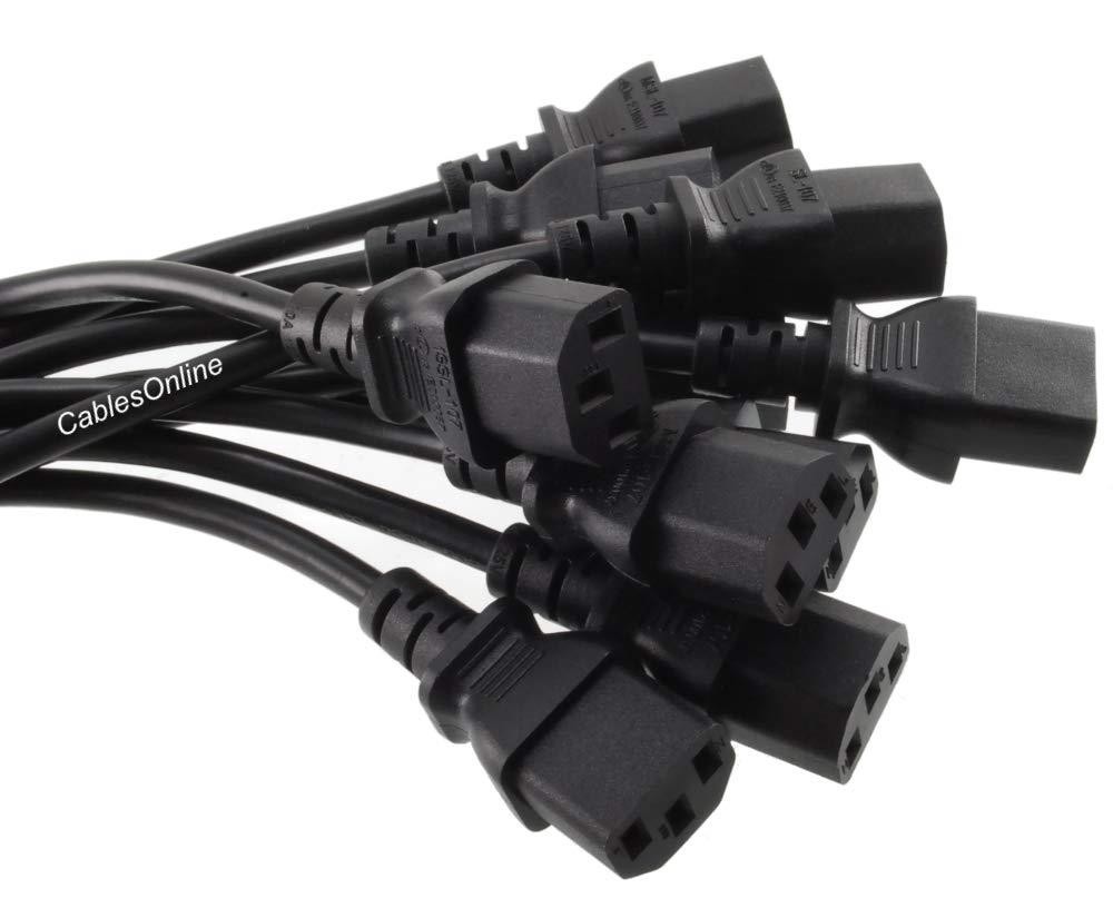 CablesOnline 10-Pack 1ft. Short 3-Conductor PC Power Cord, 18AWG, NEMA 5-15p to IEC C13 Cable, PC-111-10