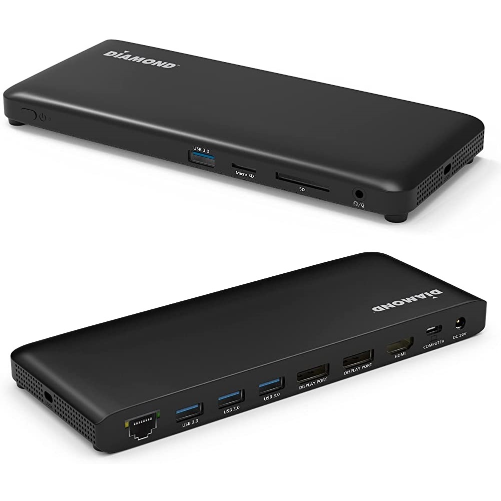 MiniDP Video Dock with USB 30 LAN Hub Black Mini DisplayPort to HDMI or DisplayPort 2port USB hub with 1 Gigabit Ethernet port for Macbooks Surface Pros and DellAsusLenovoHP Laptops JUH30412S1