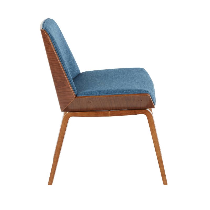 Corazza Mid-Century Modern Dining Chair Walnut/Dark Blue - LumiSource