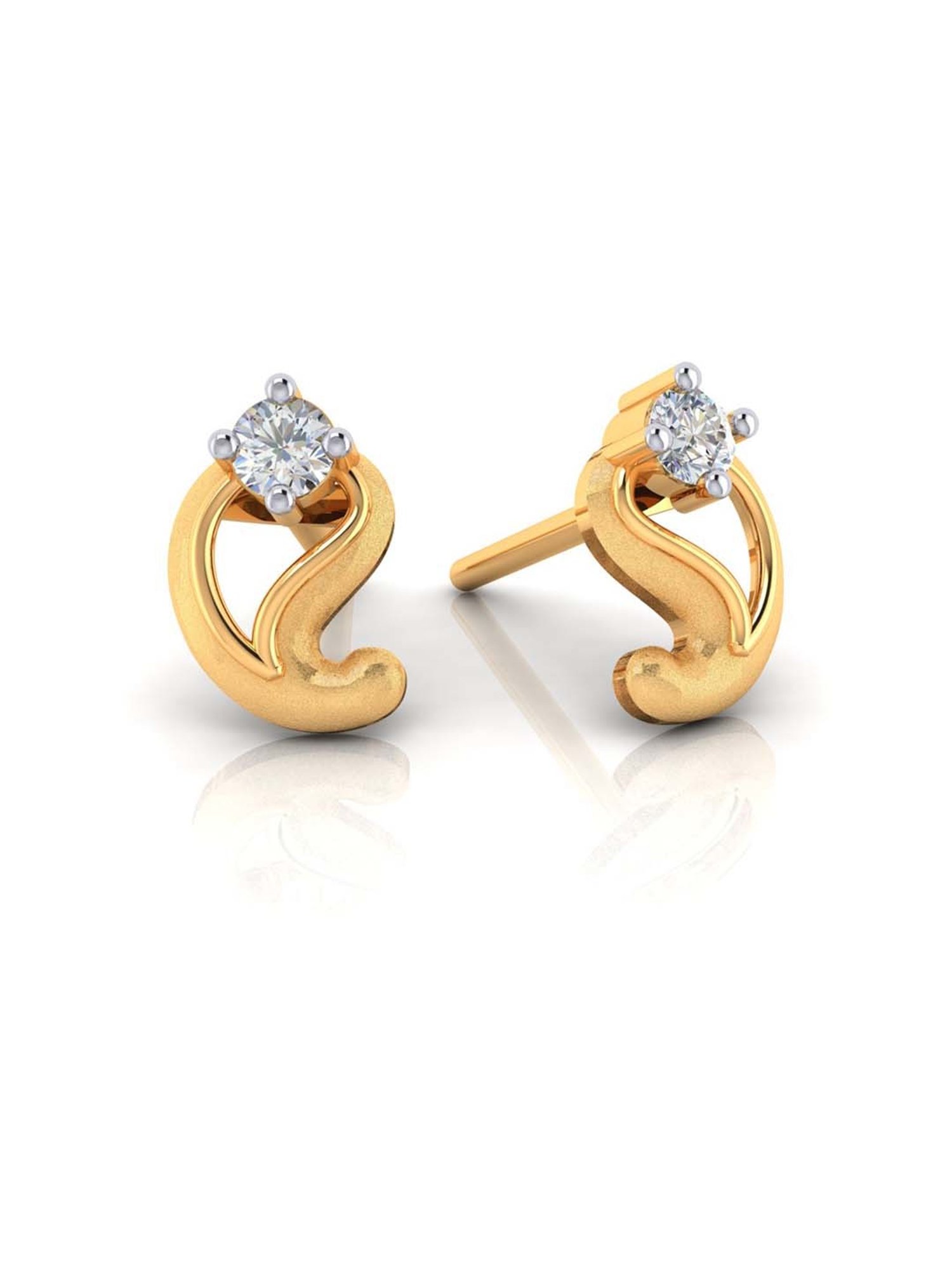P.C. Chandra Jewellers 18 kt Gold & Diamond Earrings