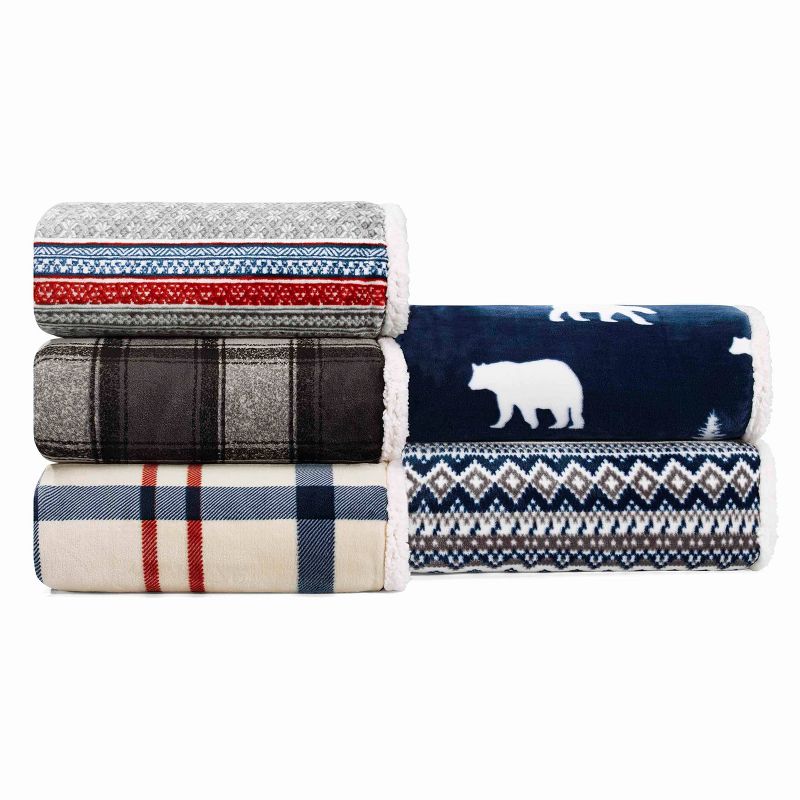 60"x70" Shelton Fair Isle Throw Blanket Blue - Eddie Bauer