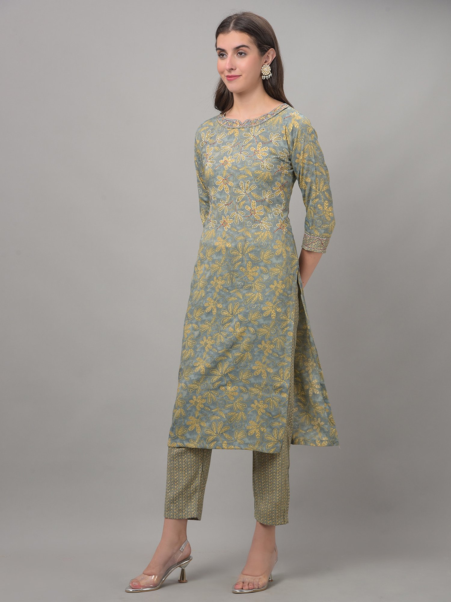 Dollar Missy Blue Embellished Kurta With Pants