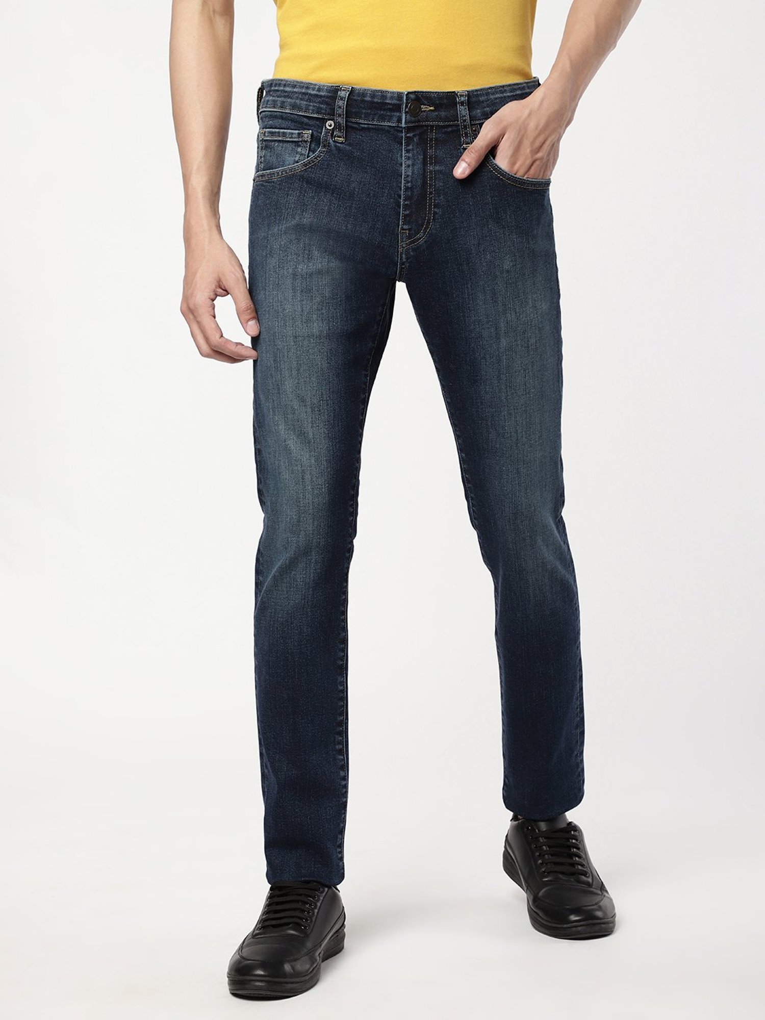 Passion Dark Blue Slim Fit Lightly Washed Jeans