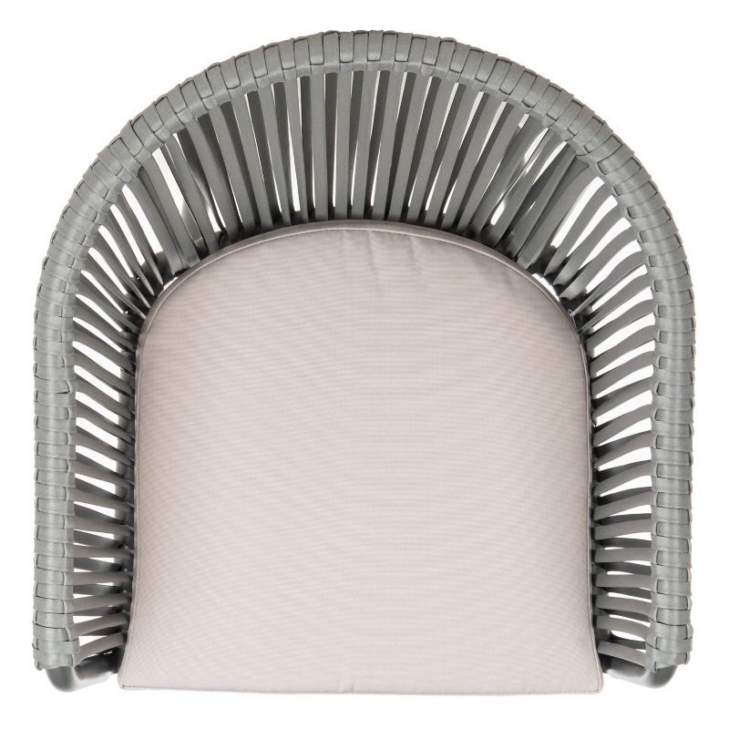 Stefano 2pk Stackable Rope Accent Chair - Gray/Gray Cushion - Safavieh